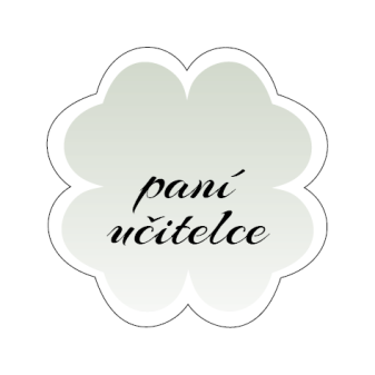 Visačka čtyřlístek Paní učitelce světle zelená