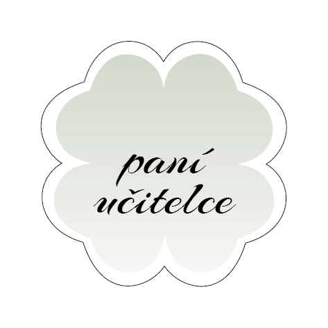 Visačka čtyřlístek Paní učitelce světle zelená