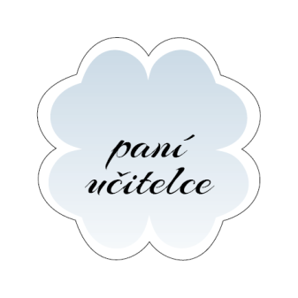Visačka čtyřlístek Paní učitelce modrá
