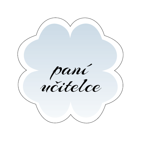 Visačka čtyřlístek Paní učitelce modrá