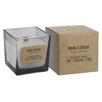 Vonná svíčka dřevěný knot 170g MUSK & citrus